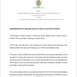 The wife of the first South African to contract the COVID-19 #Coronavirus becomes the third local to test positive for the virus.