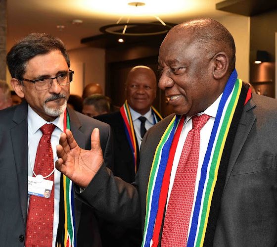 Minister of Trade, Industry and Competition, Hon. Ebrahim Patel and President Cyril Ramaphosa.